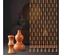 Bead Curtain - Bamboo Shape Hanging Doorway Divider with Crystal & Wooden Beads for Living Room Decoration