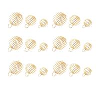 Bead DIY Golden Pendants Spiral Cage 30pcs Alloy Charms for Jewelry | 10pcs Per Size, Stretchable Form, Crystal and Gems Use, Aromatherapy Earrings and Bracelets