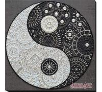 Bead Embroidery Kit Balance. DIY Beadwork Craft Kit for Beginners. Hand Made Beading kit from Abris Art, Ukraine. Stylish needlework set pattern with Yin and yang Chinese cosmology decoration wall art