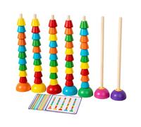 Bead Game Color Sorting - Heavy Duty Wooden Bead Stacking Puzzle, Educational Colour Matching Toy | Early Learning Logic Training Dustproof Cover, Waterproof Gear Lid for Home Hotel Restaurant Kitchen