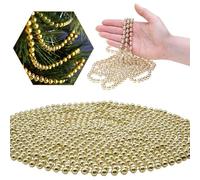 Bead Garland Luxury Christmas Tree Decoration SNOWFLAKE White,Rose Gold,Pearl (8m Rosegold Bead Chain)