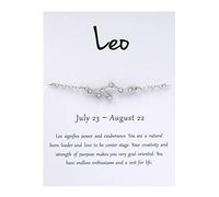 Bead Heart Earrings Silver Zodiac 12 Constellation Bracelet With A Blessing Card Love Hoop Earrings (SL2, One Size)