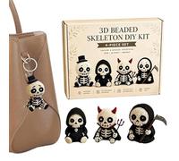 Bead Kits for Adults | DIY Funny Skull Craft Supplies | 3D Skeleton Collection Bead Set,for Desk Decor Mini Figurine Halloween Crafts Kids Adults Teens Girls Beginners Enthusiasts