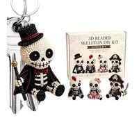 Bead Kits for Adults | with Instructions DIY Making | 3D Skeleton Collection Bead Set | for Desk Decor Mini Figurines Halloween Party Favors Kids Girls Women Beginners