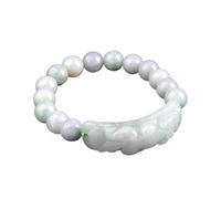 Bead, Lucky Charm Emerald Balance White Jadeite Beaded Bangle Vacation Jewelry Wealth Amulet Attract Money Prosperity Luck
