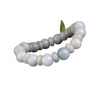 Bead, Lucky Charm Emerald Balance White Jadeite Beaded Bangle Vacation Jewelry Wealth Amulet Attract Money Prosperity Luck