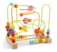 Bead Maze Activity, Wooden Roller Coaster Roller Toy, Reusable Educational Toys with Cartoon Designs, Educational and Early Childhood Toys for Preschoolers (Upgraded)