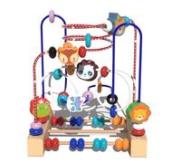 Bead Maze - Cartoon Wooden Bead Game | Animal Theme Interactive Abacus Toy, Roller Coaster Toy For Preschool Learning Activities, Educational, Birthday, Holiday And Gift