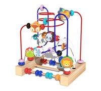 Bead Maze - Cartoon Wooden Roller Coaster Toy Bead Game | Preschool Learning Activities Interactive Abacus Educational Toy | For Birthday Holiday Hand-Eye Coordination Training Early Education