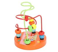 Bead Maze, Exercise Coordination Ability with Fine Carving Wooden Beads, Bright Color Non Paint, for Child Visual Development and Hand Eye Coordination