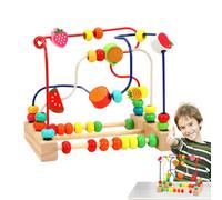 Bead Maze Game - Wooden Educational Counting Learning Toys Featuring Colorful Beads, Portable Developmental Activity Circle Design | Fine Motor Skills Building Toy For Kids Children 18 Months And Olde