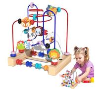 Bead Maze Roller Coaster - Wooden Track Game, Kids Activity Maze | Learning Toy Abacus, Early Skill Builder, Educational Puzzle Game, Motor Coordination Enhancer, Preschool Toy for Toddler Playtime
