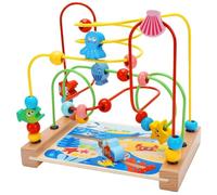 Bead Maze Toys for Kids, Natural Wooden Bead Maze Toys Spatial Reasoning Toddler Roller Coaster Toy Classic Early Education Hand-eye Coordination Building Block Toy