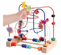 Bead Maze Toys Kids - Colorful Bead Coaster, Dinosaur Activity Toy | Wooden Roller Track Educational Toy, Hand Eye Coordination Trainer, Early Preschool Learning Aid & Interactive Skill Development
