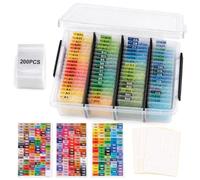 Bead Organizer Box, Clear Craft Storage Case with 200 Resealable Bags, 3 Color-Coded Number Label Sheets and 3 Blank Label Sheets for Fuse Beads, Jewelry Making, Small Parts