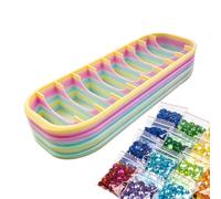 Bead Organizers | Portable 3D Printed Gradient Container - 3D Printed Rhinestone Storage - for Adults, Artists, Jewelry, Gems, Home, School and Residence