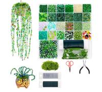 Bead Plant Project with Mixed Glass Beads 2700 Pieces for Home Work, Family Time with Supervision and Decor Making, Container Not Included Plant Bead Assortment Beaded Foliage Indoor Home