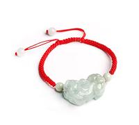 Bead, Red String Lucky Charm Balance Emerald Rope Woven Amulet Attract Prosperity Love Luck Money,Red