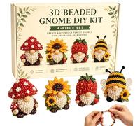 Bead Set DIY Kit, Gnome Handmade Beading Craft with Instructions, Fun Art Project for Home, School, Office and Classroom Use