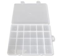 Bead Sorting Box, Transparent, 19.5 x 13.5 x 2.3 cm, 24 Compartments, Jewellery Bead Box, Plastic Sorting Box for Small Parts, Storage Box with Lid Organiser
