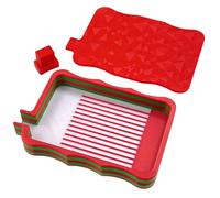 Bead Sorting Tray with Flip-Top Lids, 3D Printed Gradient Storage Container with Stoppers for Do-It-Yourself Craft Tools, and No-Spill Diamond Art Painting Organizer (Red-green)