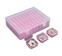 Bead Storage Containers Small Plastic Organizer Box with Hinged Lid, 30 Mini Clear Boxes and 1 Large Craft Storage Case for Jewelry Making, Diamond Art, Small Parts