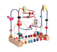 Bead Toys for Kids - Wooden Colorful Roller Coaster, Abacus Beads Toy, Dinosaur Graphic Activity Cube, Early Learning Motor Skills Game | Educational Sensory Ont