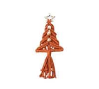 Bead Xmas Tree Tapestry,Macrame Hanging Ornaments,Christmas Tree Boho Tapestry,Hand Woven Tapestry for Home(Red)