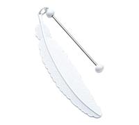 Beadable Book Mark Page Holder Metal Bookmarks with Feather Pendant for Lover Readers Teacher Gift Metal Bookmarks