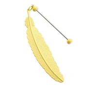 Beadable Book Mark Page Holder Metal Bookmarks with Feather Pendant for Lover Readers Teacher Gift Metal Bookmarks
