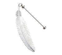 Beadable Feather Bookmarks Metal Feather Bookmark for Book Lover Students Teachers(Silver)