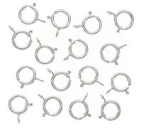 Beadaholique SS/400/6 Sterling Spring Ring 10-Piece Round Clasps, 6mm, Silver