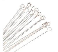 Beadaholique SS/E20/200 10-Piece Sterling Open Eye Pins, 24-Gauge, 2-Inch, Silver