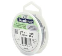 Beadalon 0.3 mm Diameter 31 m 7 Strand Reel Wire, Satin Silver