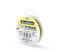Beadalon 0.3 mm Diameter 31 m Reel 19 Strand Wire, Satin Gold | Flexible Durable Jewelry Wire Design for Beading, Custom Creations, and Professional Jewelry Making Projects Made in USA