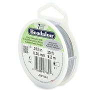 Beadalon 0.3 mm Diameter 9.2 m 7 Strand Reel Wire, Satin Silver