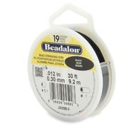 Beadalon 0.3 mm Diameter 9.2 m Reel 19 Strand Wire, Black
