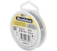 Beadalon 0.3 mm Diameter 9.2 m Reel 19 Strand Wire, Satin Silver