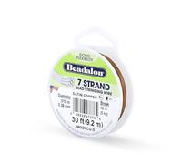 Beadalon 0.38 mm 9.2 m Reel Diameter 7 Strand Wire, Satin Copper