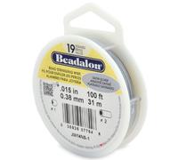 Beadalon 0.38 mm Diameter 31 m Reel 19 Strand Wire, Satin Silver