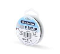 Beadalon 0.38 mm Diameter 31 m Reel 49 Strand Wire, Bright