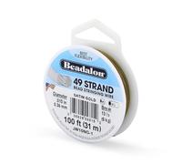Beadalon 0.38 mm Diameter 31 m Reel 49 Strand Wire, Satin Gold