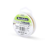 Beadalon 0.38 mm Diameter 31 m Reel 7 Strand Wire, Gold