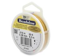 Beadalon 0.38 mm Diameter 9.2 m Reel 19 Strand Wire, Gold