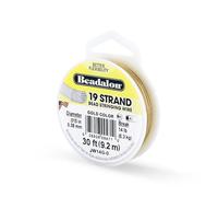 Beadalon 0.38 mm Diameter 9.2 m Reel 19 Strand Wire, Gold