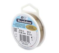 Beadalon 0.38 mm Diameter 9.2 m Reel 49 Strand Wire, Satin Gold