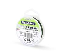 Beadalon 0.38 mm Diameter 9.2 m Reel 7 Strand Wire, Green