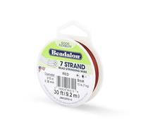 Beadalon 0.38 mm Diameter 9.2 m Reel 7 Strand Wire, Red