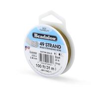 Beadalon 0.46 mm Diameter 31 m Reel 49 Strand Wire, Satin Gold