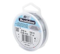Beadalon 0.46 mm Diameter 31 m Reel 49 Strand Wire, Satin Silver